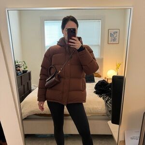 Aritzia Chocolate Brown Puffer Jacket
